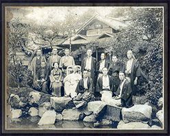 1914年（大正3年）作庭に関わった「朝陽館」に宮内大臣が訪問時